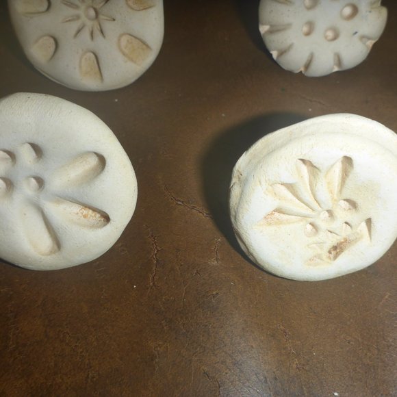 Vintage Set of 6 Handmade Clay Cookie Press Molds - Very Unique! - Picture 4 of 7